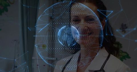 Futuristic healthcare innovation with digital hologram