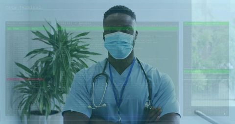 Healthcare Professional Wearing Scrubs in Modern Clinical Room