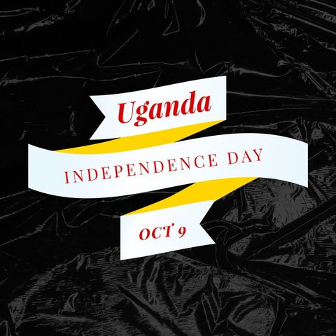 Illustration Celebrating Uganda Independence Day on October 9 with Ribbon Design