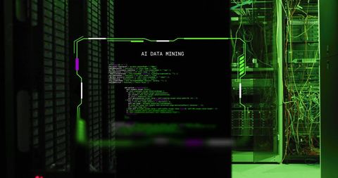 AI Data Mining Interface in High-Tech Server Room - Download Free Stock Images Pikwizard.com