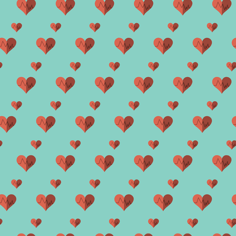 seamless red heartbeat hearts pattern on transparent background - Download Free Stock Videos Pikwizard.com