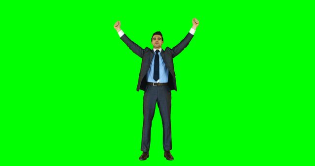 Businessman Celebrating Success on Green Screen Background - Download Free Stock Images Pikwizard.com