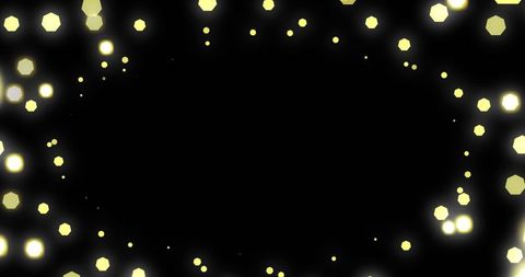 Luminous Hexagonal Rings with Golden Glow and Cosmic Effects