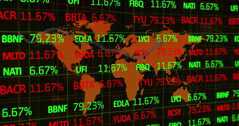 Global Financial Data Display with Digital Interface