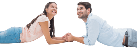 Happy Couple in Love Lying Down on Transparent Background - Download Free Stock Videos Pikwizard.com