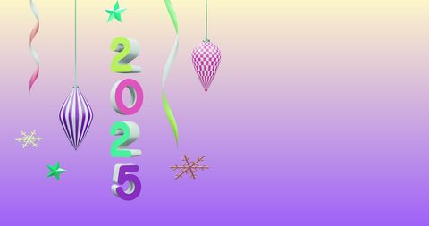 2025 New Year Celebration with Colorful Decorations - Download Free Stock Images Pikwizard.com