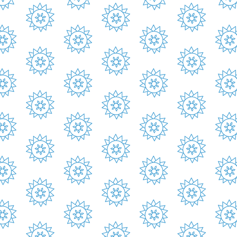 Blue Floral Pattern Illustration on Transparent Background