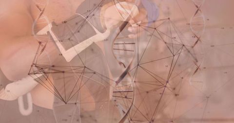 Harnessing Biotechnology: Man Using Wearable Technology with DNA Interface