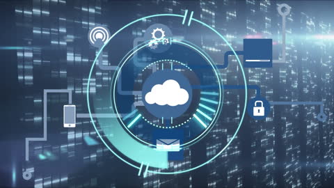 Cloud Data Collaboration Digital Concept with Dynamic Interface Overlay