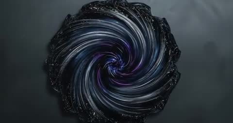Vortex Galaxy Swirl in Motion on Dark Surface