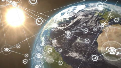 Global Connectivity Concept with Network Icons Over Earth