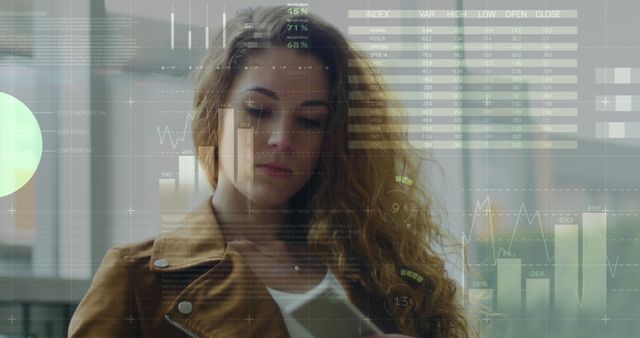 Woman Analyzing Financial Data on Smartphone - Download Free Stock Images Pikwizard.com