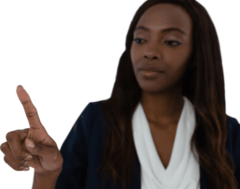 Transparent Overlay Leveraging Businesswoman for GUI Design