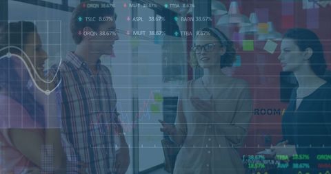 Business Meeting With Digital Stock Market Overlay - Download Free Stock Images Pikwizard.com