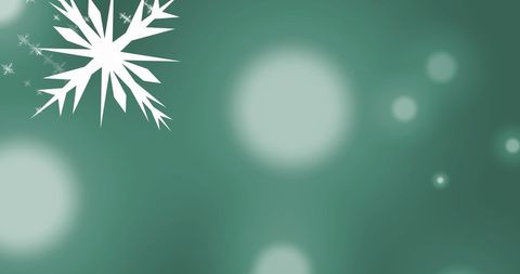 Elegant Snowflakes on Green Festive Background