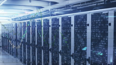 Animation of Financial Data in Modern Server Room