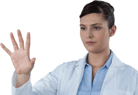beautiful female doctor using transparent interactive screen - Download Free Stock Videos Pikwizard.com