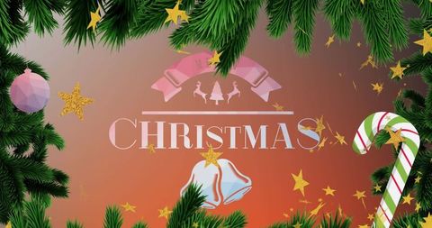 Festive christmas card with creative decorations