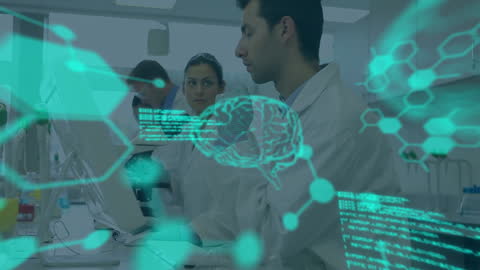 Innovative Scientific Team Analyzing Data in Laboratory