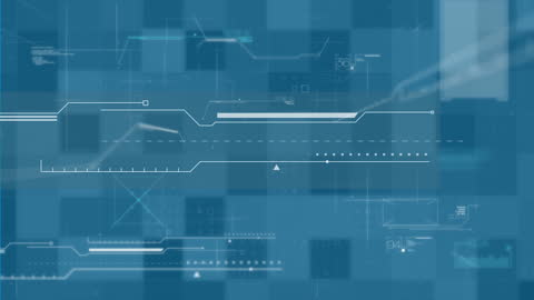 Digital Data Interface on Blue in Virtual Technology World