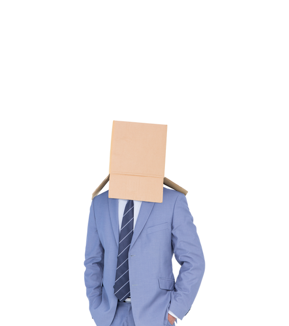 Businessman Standing with Cardboard Box Over Head on Transparent Background - Download Free Stock Videos Pikwizard.com