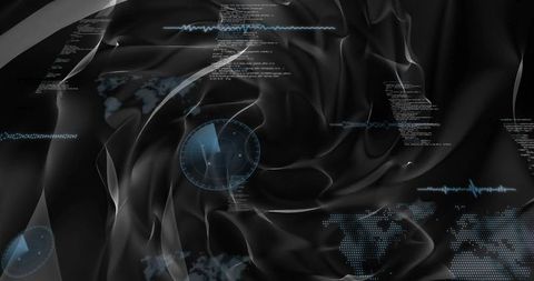 Futuristic digital interface with radar display and data streams