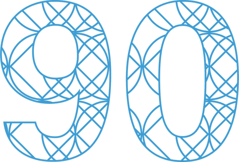 Intricate Blue Number 90 with Floral Pattern on Transparent Background - Download Free Stock Videos Pikwizard.com