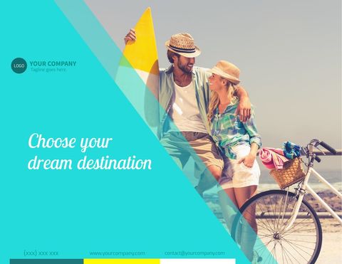 Romantic Travel Adventure: Couple with Surfboard and Bike by Sea - Download Free Stock Templates Pikwizard.com