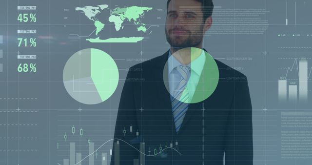 Businessman Analyzing Digital Global Financial Data with Interactive Charts - Download Free Stock Images Pikwizard.com