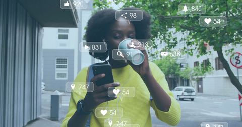 Engaging on Social Media While Strolling Through a City