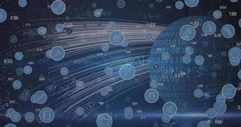 Global Digital Connectivity Through Network Icons