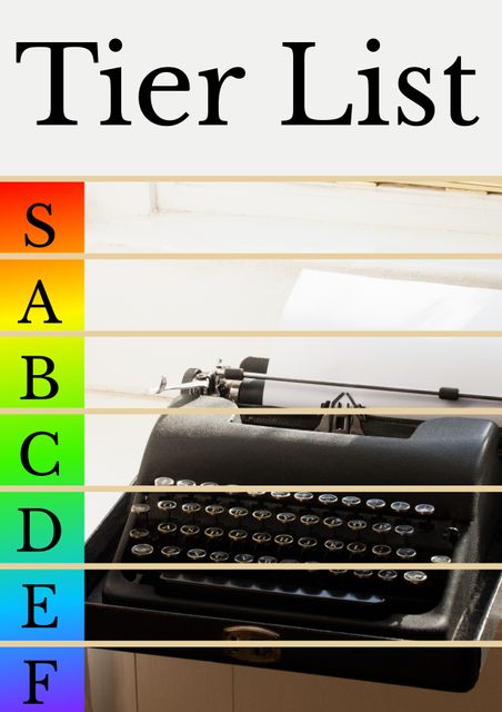 Vintage Typewriter with Rating Tier List Template - Download Free Stock Templates Pikwizard.com