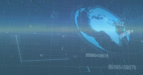 Digital Data Processing Over Global Map Interface - Download Free Stock Images Pikwizard.com