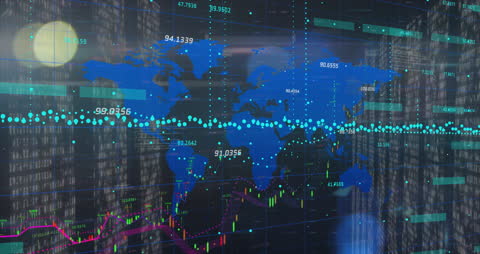 Animation with Global Map and Data Processing Elements