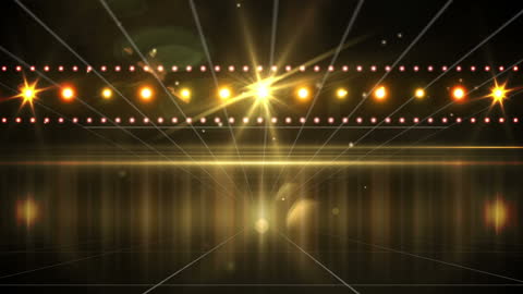 Dynamic Glow with Golden Light Beams and Star Effects