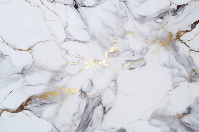 This image showcases a white marble texture enhanced with gold veins, creating an elegant and luxurious feel. Ideal for use in interior design projects, digital backgrounds for websites, graphic design elements, luxury product packaging, art prints, or any project requiring a sophisticated touch.
