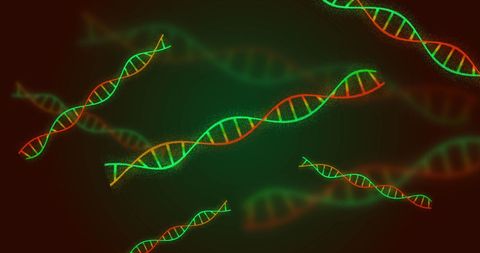 Colorful DNA Strands on a Vibrant Green Background - Download Free Stock Images Pikwizard.com