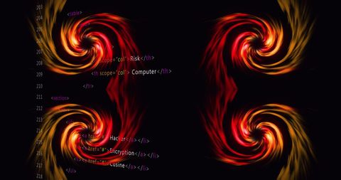 Abstract Data Processing Over Bright Neon Spirals - Download Free Stock Images Pikwizard.com