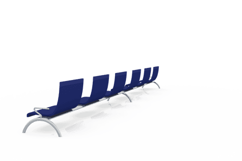 Vector illustration of waiting room seats on transparent background