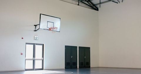 Indoor Basketball Hoop in Spacious Gymnasium - Download Free Stock Images Pikwizard.com