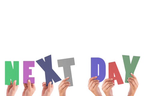 Hands Holding Colorful Transparent Letters Forming Next Day - Download Free Stock Videos Pikwizard.com