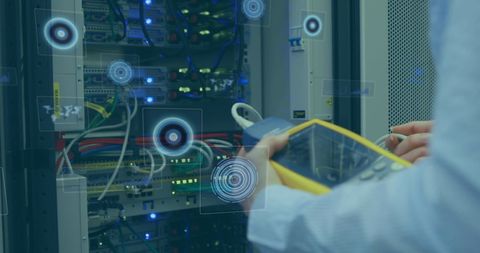 Technician Analyzing Data Security in Server Room - Download Free Stock Images Pikwizard.com