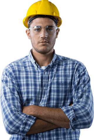 serious caucasian worker folding arms in transparent background - Download Free Stock Videos Pikwizard.com