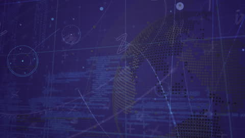Abstract Digital Globe with Data and Network Connections Overlay