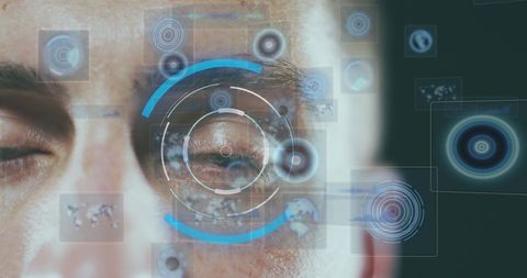Human Eye Analyzed with Digital Data Interface - Download Free Stock Images Pikwizard.com