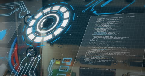 Futuristic Global Digital Interface with Programming Code