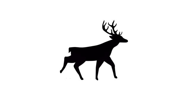 Reindeer Silhouette, Walking Deer Design, Isolated On White - Download Free Stock Images Pikwizard.com