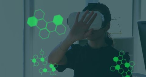 Businesswoman Using VR Headset for Medical Data Visualization - Download Free Stock Images Pikwizard.com