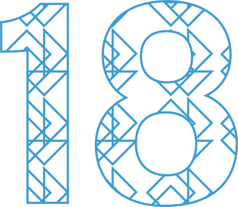 Blue Geometric Number 18 on Transparent Background - Download Free Stock Videos Pikwizard.com