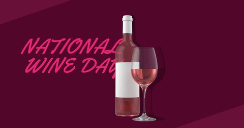 National wine day celebration with wine bottle and glass